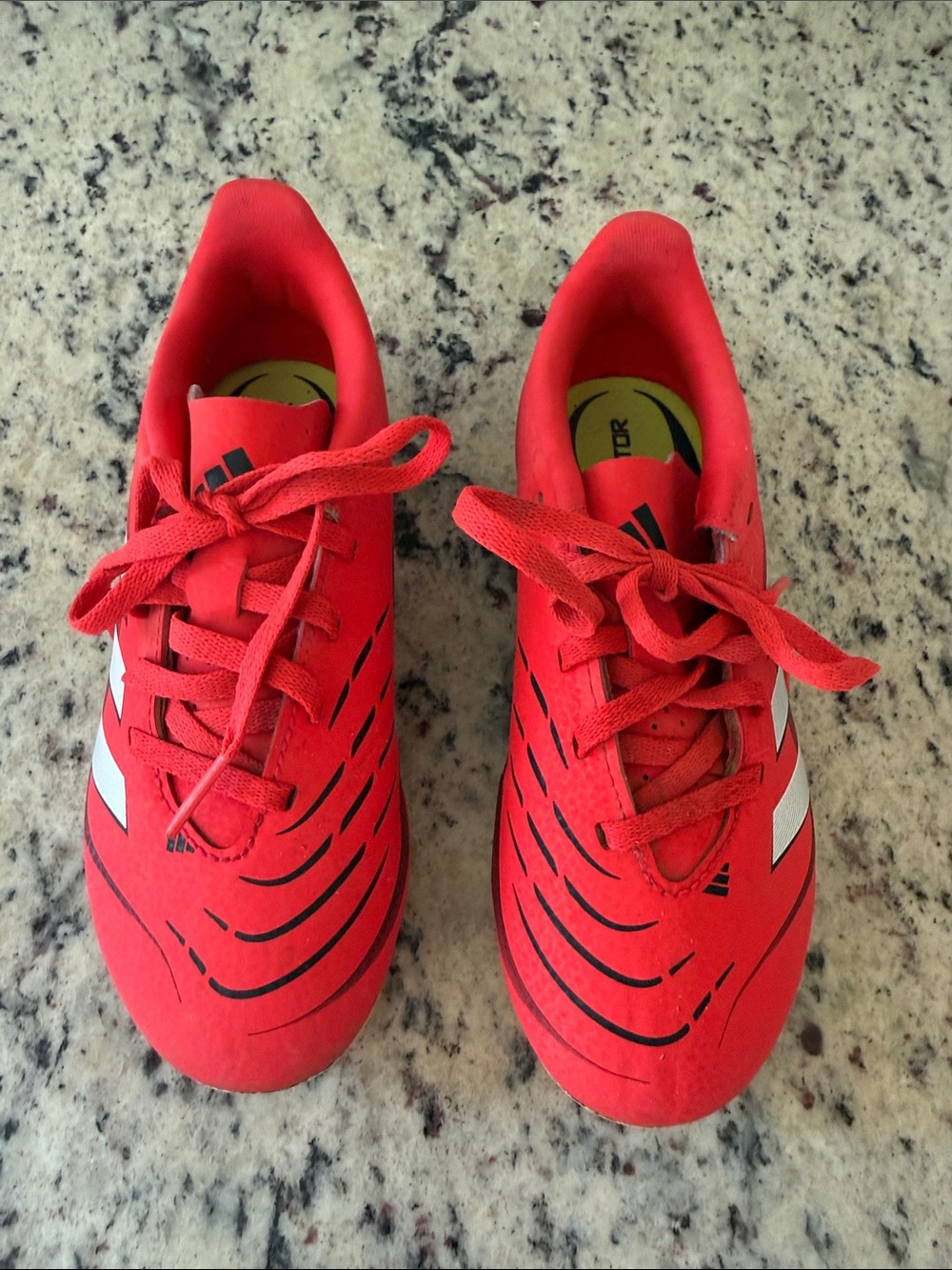Kids Adidas Predator Lucid Red Soccer Cleats - Youth Athletic Shoe